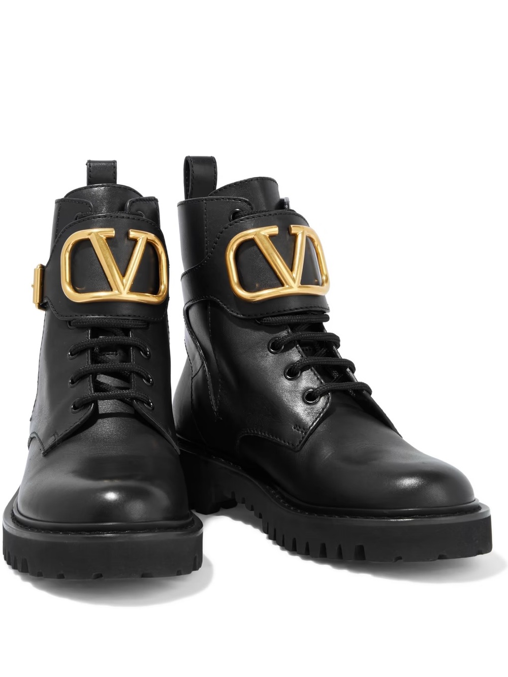 Valentino Combat boots V-Logo embellished leather combat boots size 37EU NIB